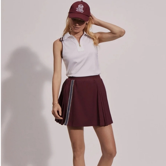 Varley Neyland Skort Skirt Burgundy Skirt XS - Picture 2 of 3